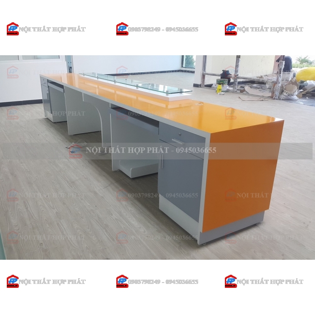 Quầy Lễ Tân Thấp QLTTG624 - Quầy Thu Ngân, Quầy Trung Tâm, Quầy Gỗ Công Nghiệp Hiện Đại